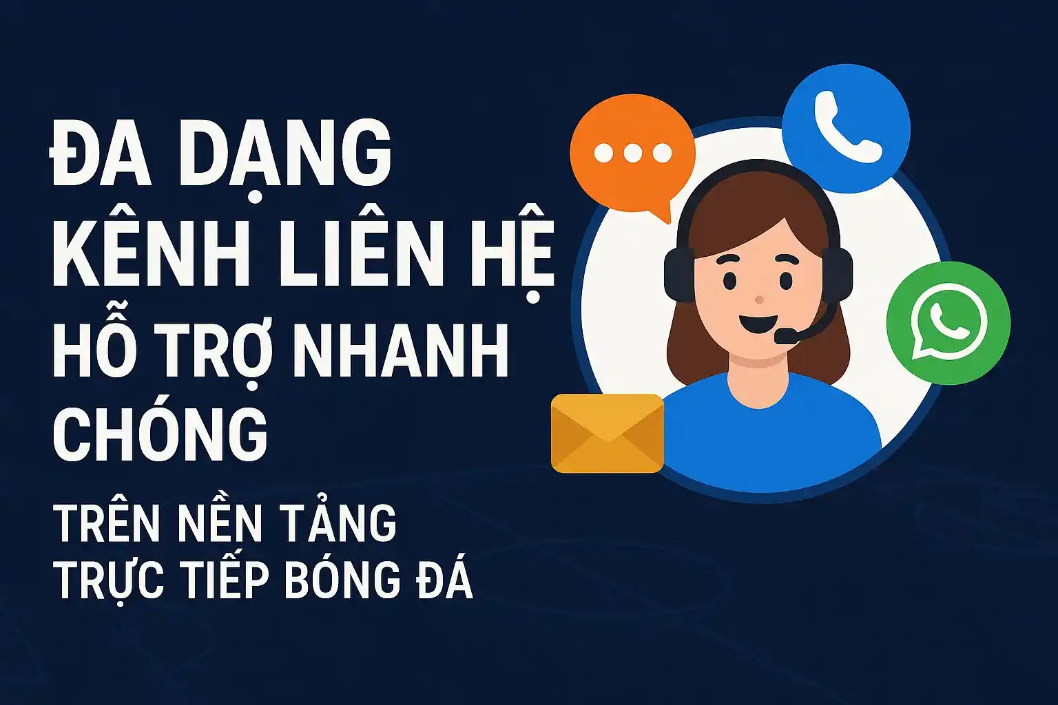 Đa dạng kênh liên hệ hỗ trợ nhanh chóng trên nền tảng trực tiếp bóng đá