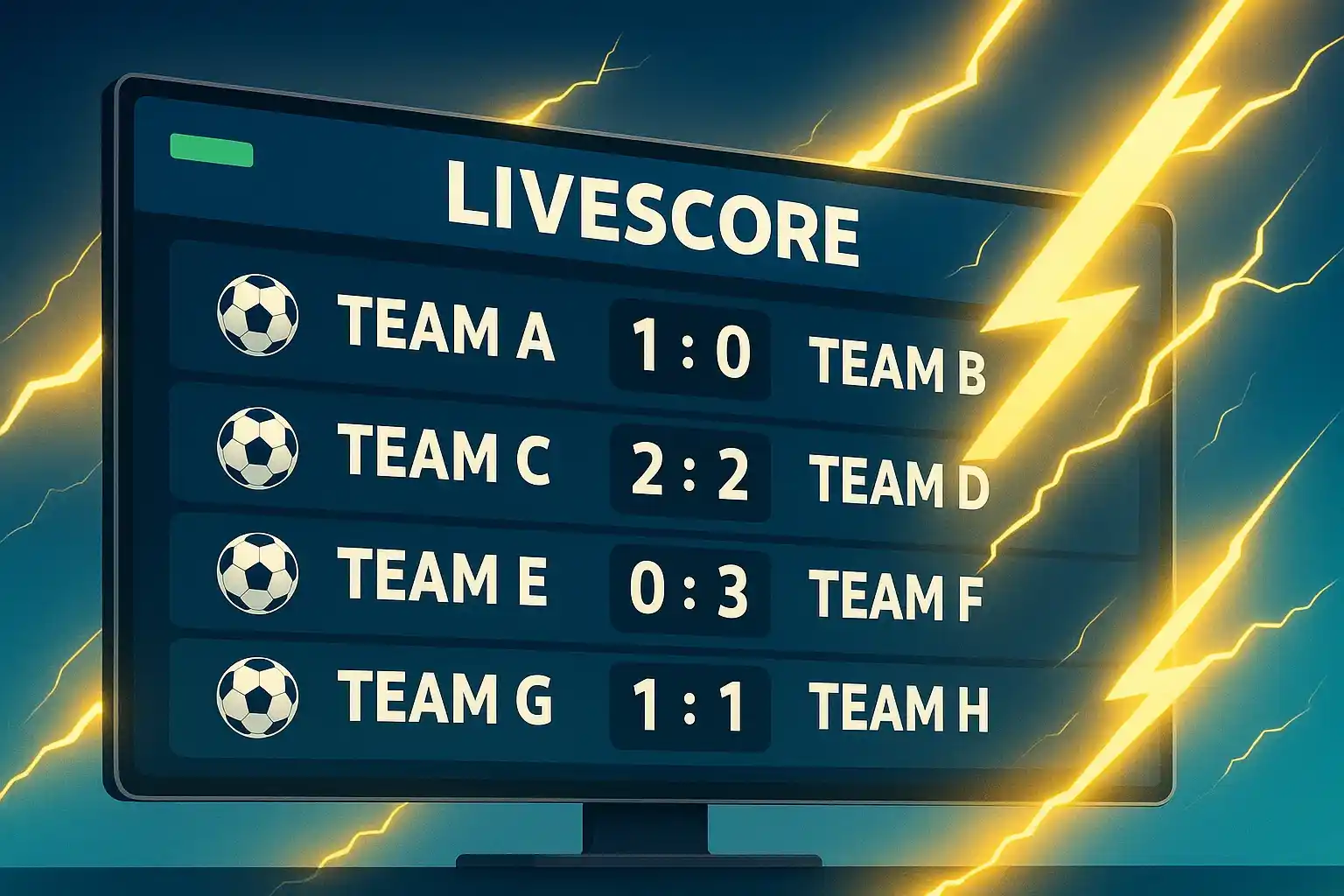 Màn hình livescore cập nhật nhanh như tia chớp