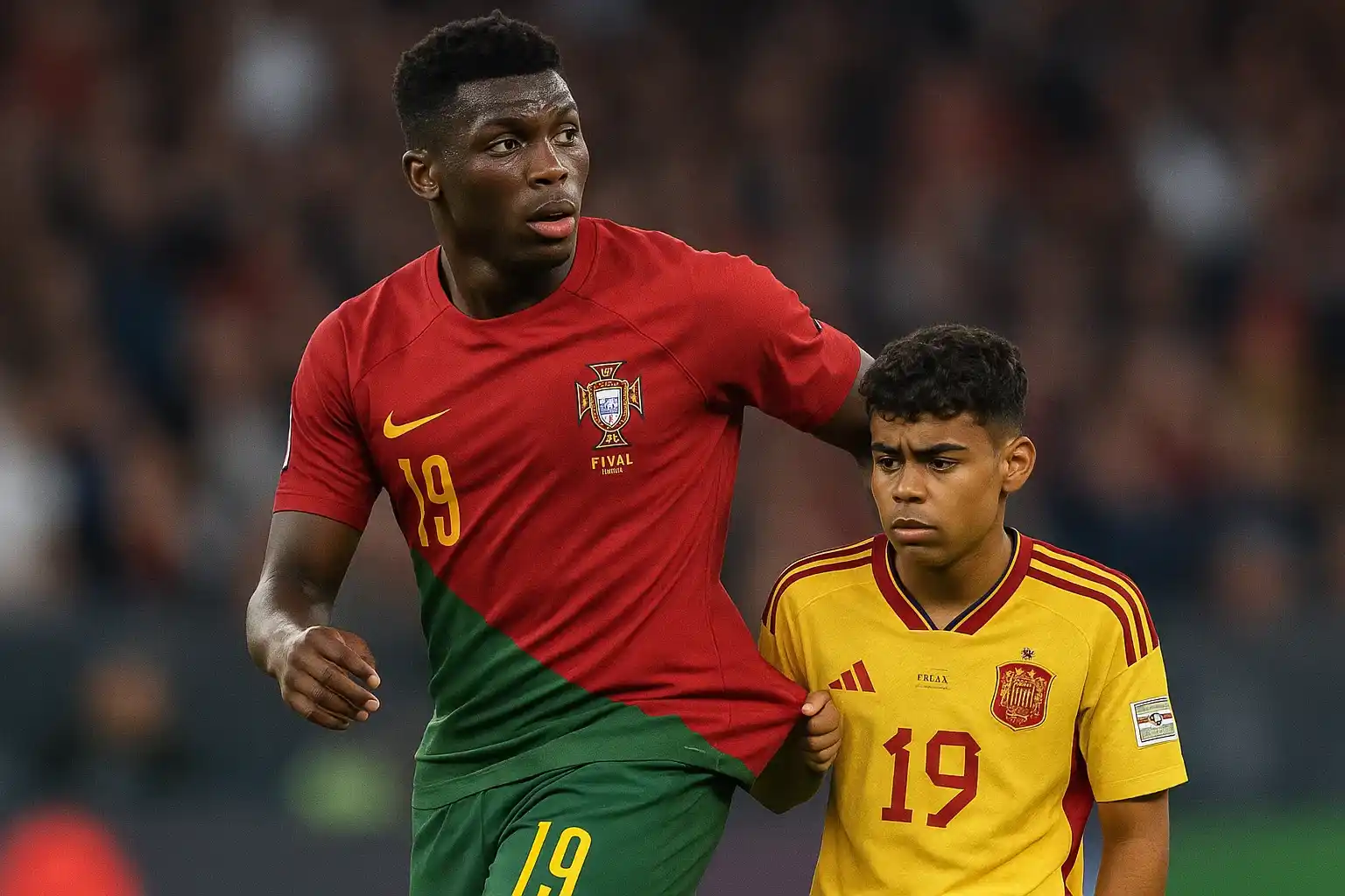 Nuno Mendes nhét gọn Yamal vào túi trong chung kết